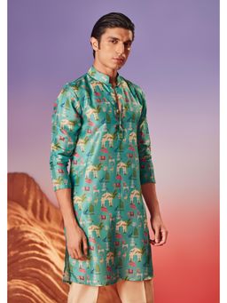 Eleven Brothers - Teal Noor Mahal Silk Kurta