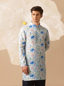 Eleven Brothers - Blue Mughal Muse Silk Kurta