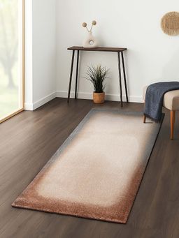 OBSESSIONS - Solid Antistatic 2.5x5 Feet Beige and Brown Bedside Runner