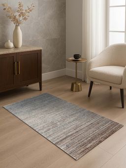 OBSESSIONS - Abstract Antistatic 2.5x5 Feet Brown and beige Bedside Runner