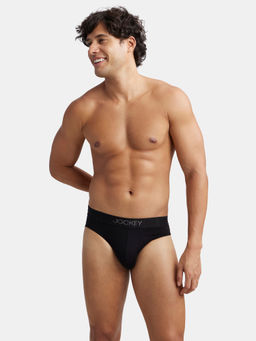 Jockey - IC31 Men Supima Cotton Elastane Stretch Solid Brief - Black (2XL)