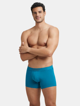 Jockey - IC32 Men Supima Cotton Elastane Stretch Solid Trunk - Ocean Depth (2XL)