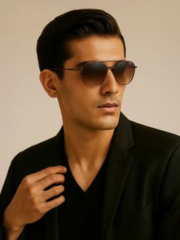 IDEE - Brown Gradient Lens Square Sunglass Full Rim Shiny Brown Frame (54)