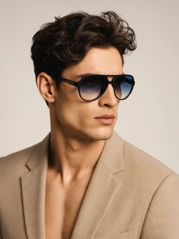 IRUS - Idee Blue 100% Uv Protected Pilot Full Rim Unisex Sunglass