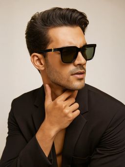 Police - Unisex Full UV Protected Green Lens Square Sunglasses (54)