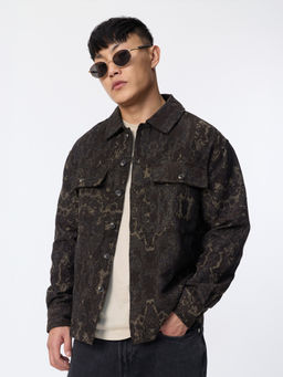 The Souled Store - Jacquard Vintage Wood Men Shacket