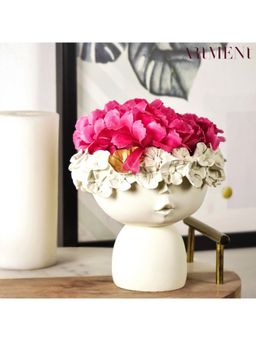 The Artment - Small Surreal Face Ceramic Table Planters For Home Office Living Room Décor White