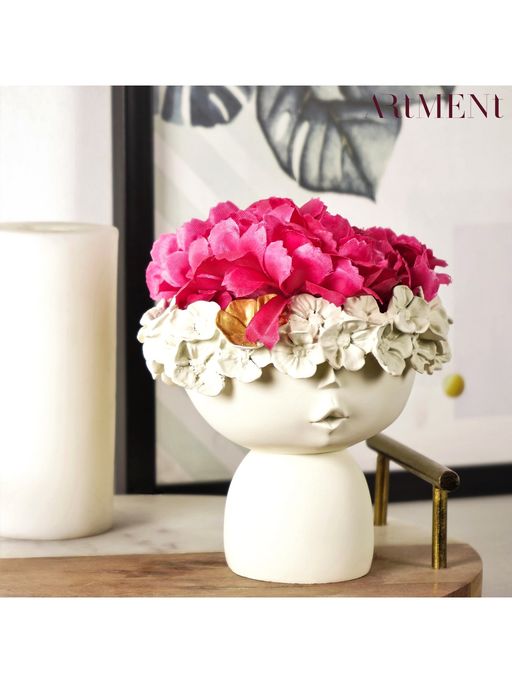 The Artment Small Surreal Face Ceramic Table Planters For Home Office Living Room D cor White