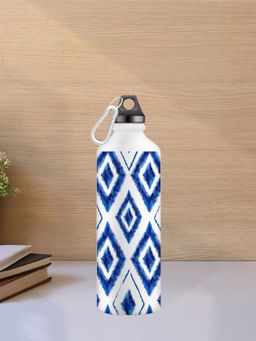 DecorTwist - Printed Stainless Steel Water Bottle for Home & Office White