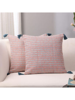 GM - Multi-Color Olga Jacquard Cushion Covers (Pack of 2) (16 x 16 Inches)