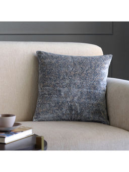 GM - Textured Blue Velvet Cushion Cover (18 x 18 Inches)