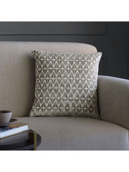 GM - Geometric Grey Jacquard Cushion Cover (18 x 18 Inches)