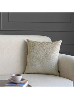 GM - Textured Beige Jacquard Cushion Cover (18 x 18 Inches)