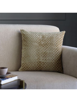 GM - Spots Beige Jacquard Cushion Cover (18 x 18 Inches)