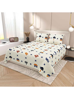 Indra's - White 120Tc Viscose Cotton Bedsheet with 2 Pillow Covers (King)