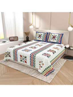 Indra's - White 120Tc Viscose Cotton Bedsheet with 2 Pillow Covers (King)