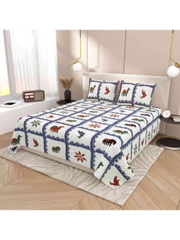 Indra's - White 120Tc Viscose Cotton Bedsheet with 2 Pillow Covers (King)