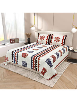 Indra's - White 120Tc Viscose Cotton Bedsheet with 2 Pillow Covers (King)