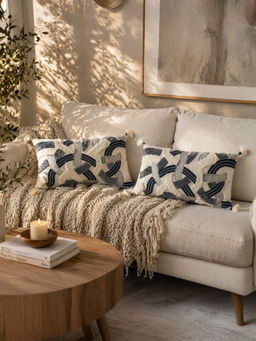 BELIHODE - Grey Slate Strata Hand Crafted Pillow Covers (Pack of 2) (12 x 20 Inches)