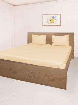 Oyvu - Beige 700Tc Bedsheet with 2 Pillow Covers