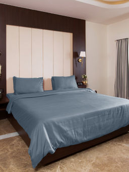 Oyvu - Grey 300Tc Bedsheet with 2 Pillow Covers