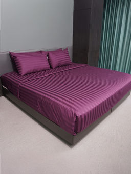 Oyvu - Purple 500Tc Bedsheet with 2 Pillow Covers