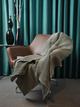 Oyvu - Green Waffle Throw Blanket (Single)