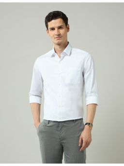 Arrow - Solid/Plain White Full Sleeves Collar Neck Shirt