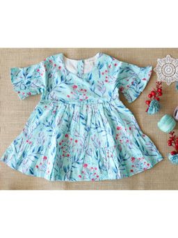 Yellow Rabbit - Celeste Blue Floral Printed Dress