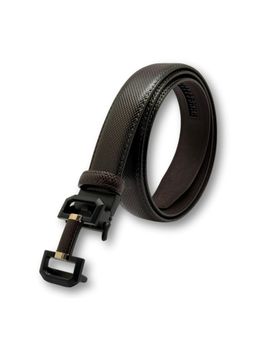 The Tie Hub - Dark Brown Patina Polish Pu Leather Ratchet Belt For Men