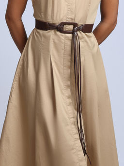 Twenty Dresses by Nykaa Fashion - Brown Rectangular Buckle Rope Style Waist Belt For Women