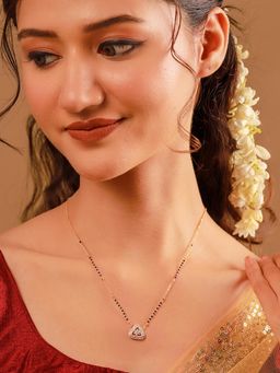 Voylla - White Brass Gold Plated Stones Mangalsutra