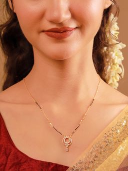 Voylla - White Brass Gold Plated Stones Mangalsutra