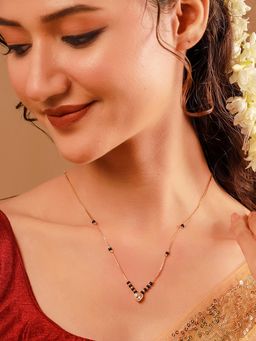 Voylla - White Brass Gold Plated Stones Mangalsutra