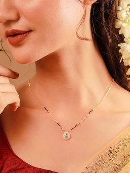 Voylla - White Brass Gold Plated Stones Mangalsutra