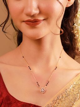 Voylla - White Brass Gold Plated Stones Mangalsutra