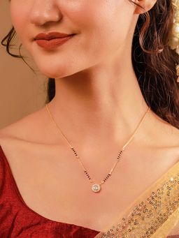 Voylla - White Brass Gold Plated Stones Mangalsutra