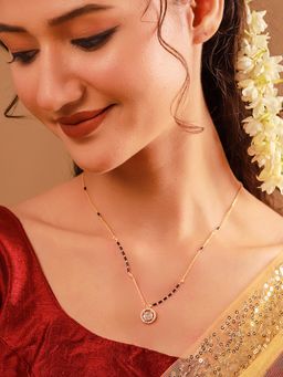 Voylla - White Brass Gold Plated Stones Mangalsutra