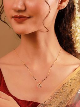 Voylla - White Brass Gold Plated Stones Mangalsutra