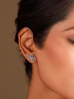 Voylla - Silver Sterling Silver Rhodium Plated Pair Of Earrings