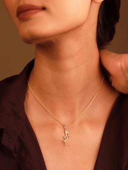 Voylla - White Sterling Silver Gold Plated Necklace