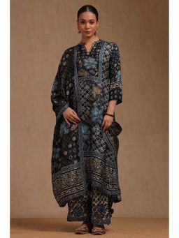Soch - Black Floral Kurta with Palazzo & Dupatta