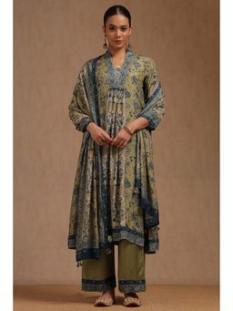 Soch - Green Floral Kurta with Palazzo & Dupatta