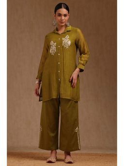 Soch - Olive Embroidered Co-Ord Set