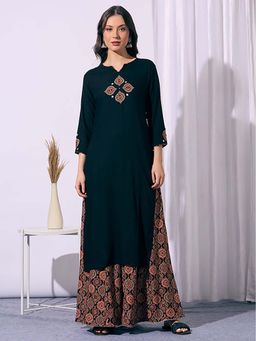 FASHOR - Green Printed Kurta with Palazzo