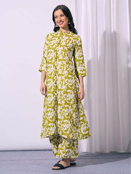 FASHOR - Green Floral Co-Ord Set