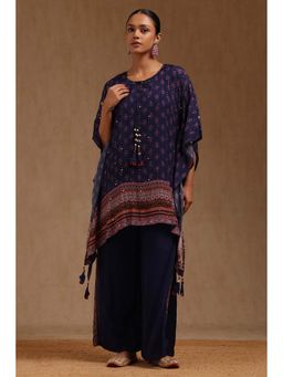 Soch - Navy Blue Printed Kaftan with Pant