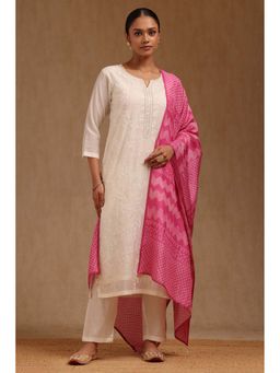 Soch - Off White Embroidered Kurta with Pant & Dupatta