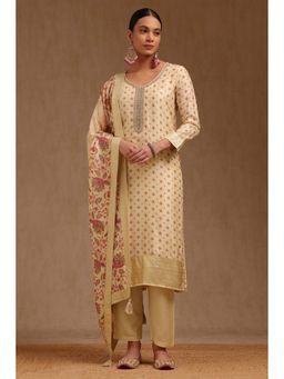 Soch - Cream Floral Kurta with Pant & Dupatta