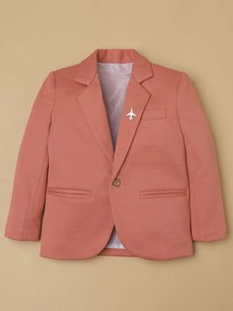 RIDOKIDZ - Boys Peach Single Breasted Solid Blazer